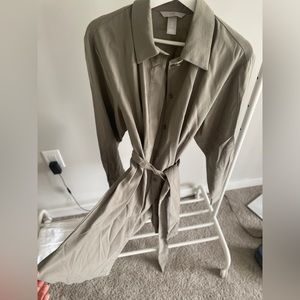 Olive Long Shirt Dress